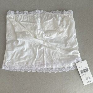 Hanky Panky white cotton bandeau with lace trim size small